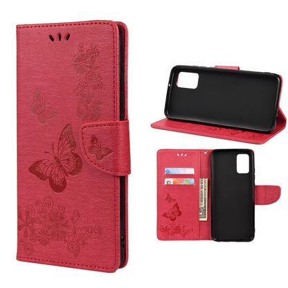 For Xiaomi Redmi Note 11 5G Butterfly Embossed Horizontal Flip Leather Phone Case with Card Slot & Holder(Red) - Xiaomi Cases by buy2fix | Online Shopping UK | buy2fix