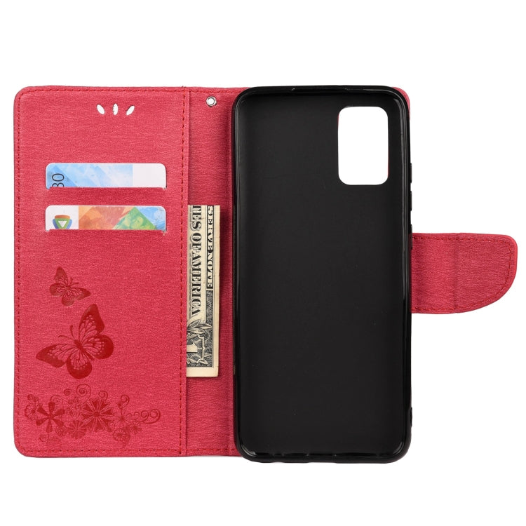 For Xiaomi Redmi Note 11 5G Butterfly Embossed Horizontal Flip Leather Phone Case with Card Slot & Holder(Red) - Xiaomi Cases by buy2fix | Online Shopping UK | buy2fix