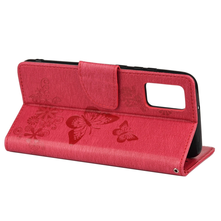 For Xiaomi Redmi Note 11 5G Butterfly Embossed Horizontal Flip Leather Phone Case with Card Slot & Holder(Red) - Xiaomi Cases by buy2fix | Online Shopping UK | buy2fix