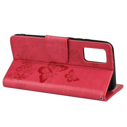 For Xiaomi Redmi Note 11 5G Butterfly Embossed Horizontal Flip Leather Phone Case with Card Slot & Holder(Red) - Xiaomi Cases by buy2fix | Online Shopping UK | buy2fix