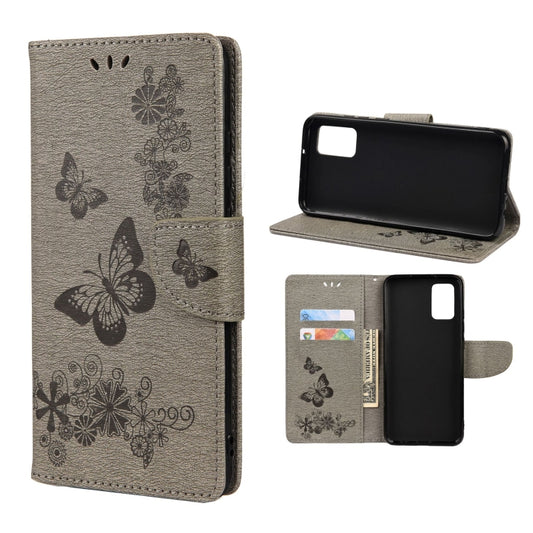 For Xiaomi Redmi Note 11 5G Butterfly Embossed Horizontal Flip Leather Phone Case with Card Slot & Holder(Grey) - Xiaomi Cases by buy2fix | Online Shopping UK | buy2fix