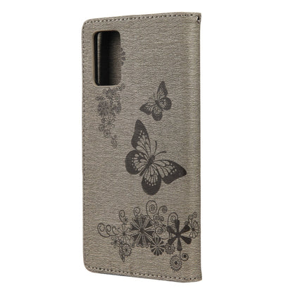 For Xiaomi Redmi Note 11 5G Butterfly Embossed Horizontal Flip Leather Phone Case with Card Slot & Holder(Grey) - Xiaomi Cases by buy2fix | Online Shopping UK | buy2fix