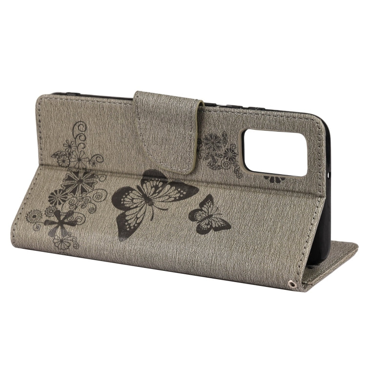 For Xiaomi Redmi Note 11 5G Butterfly Embossed Horizontal Flip Leather Phone Case with Card Slot & Holder(Grey) - Xiaomi Cases by buy2fix | Online Shopping UK | buy2fix