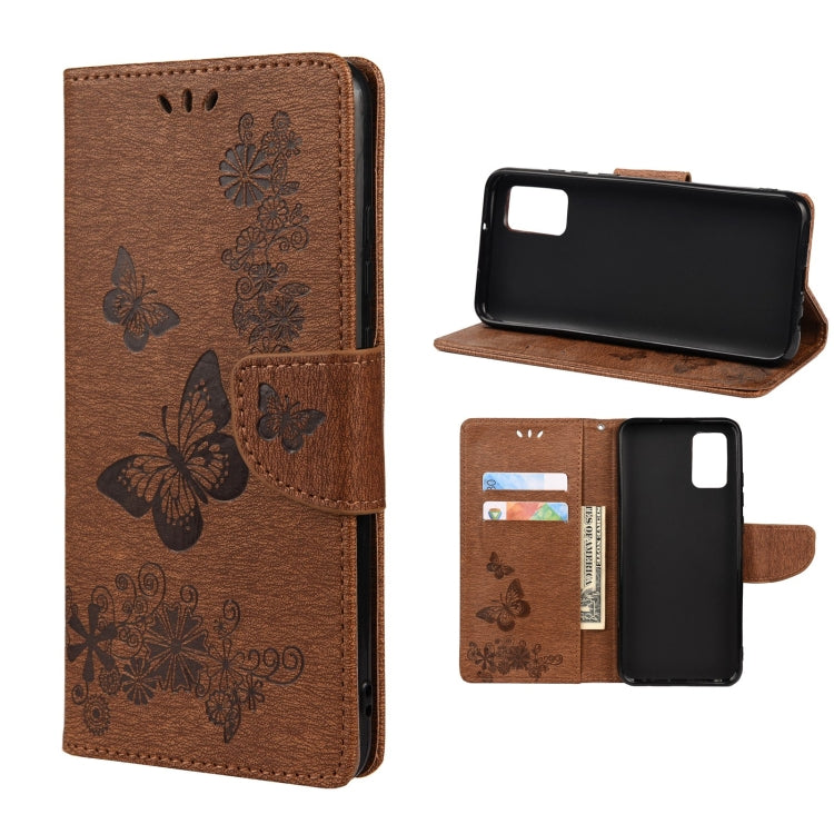 For Xiaomi Redmi Note 11 5G Butterfly Embossed Horizontal Flip Leather Phone Case with Card Slot & Holder(Brown) - Xiaomi Cases by buy2fix | Online Shopping UK | buy2fix