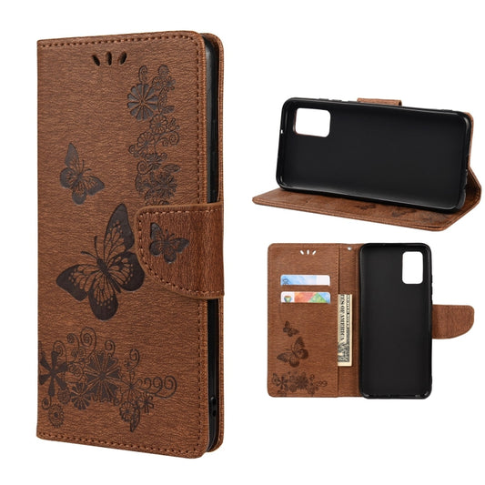 For Xiaomi Redmi Note 11 5G Butterfly Embossed Horizontal Flip Leather Phone Case with Card Slot & Holder(Brown) - Xiaomi Cases by buy2fix | Online Shopping UK | buy2fix