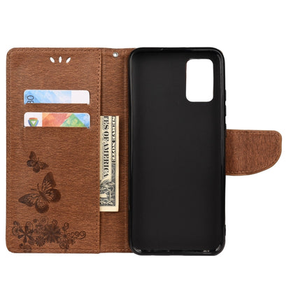 For Xiaomi Redmi Note 11 5G Butterfly Embossed Horizontal Flip Leather Phone Case with Card Slot & Holder(Brown) - Xiaomi Cases by buy2fix | Online Shopping UK | buy2fix