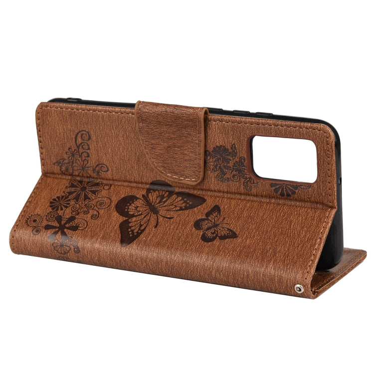 For Xiaomi Redmi Note 11 5G Butterfly Embossed Horizontal Flip Leather Phone Case with Card Slot & Holder(Brown) - Xiaomi Cases by buy2fix | Online Shopping UK | buy2fix
