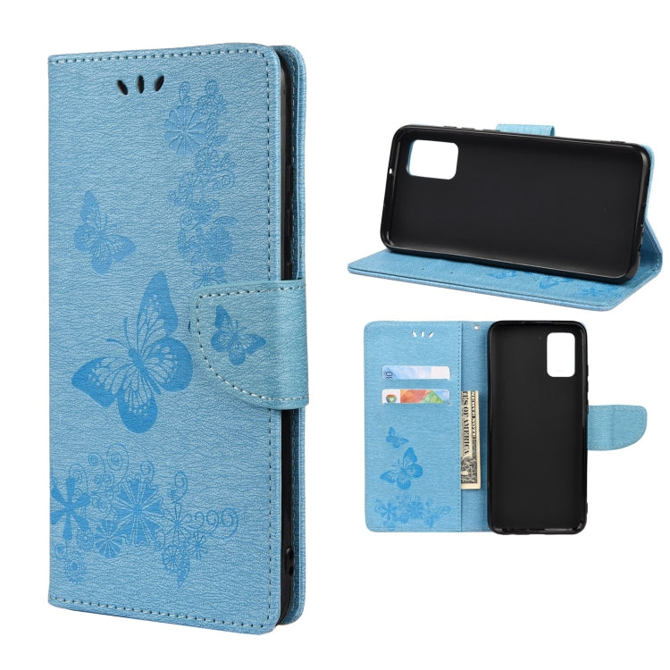For Xiaomi Redmi Note 11 5G Butterfly Embossed Horizontal Flip Leather Phone Case with Card Slot & Holder(Blue) - Xiaomi Cases by buy2fix | Online Shopping UK | buy2fix