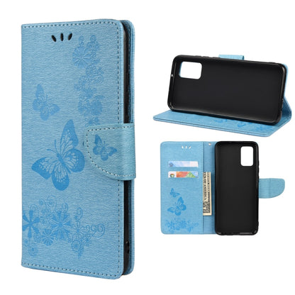 For Xiaomi Redmi Note 11 5G Butterfly Embossed Horizontal Flip Leather Phone Case with Card Slot & Holder(Blue) - Xiaomi Cases by buy2fix | Online Shopping UK | buy2fix