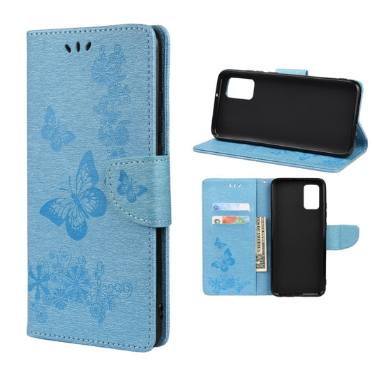 For Xiaomi Redmi Note 11 5G Butterfly Embossed Horizontal Flip Leather Phone Case with Card Slot & Holder(Blue) - Xiaomi Cases by buy2fix | Online Shopping UK | buy2fix