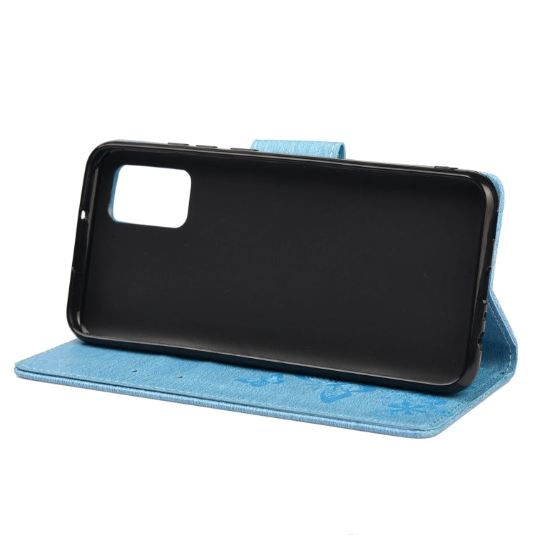 For Xiaomi Redmi Note 11 5G Butterfly Embossed Horizontal Flip Leather Phone Case with Card Slot & Holder(Blue) - Xiaomi Cases by buy2fix | Online Shopping UK | buy2fix