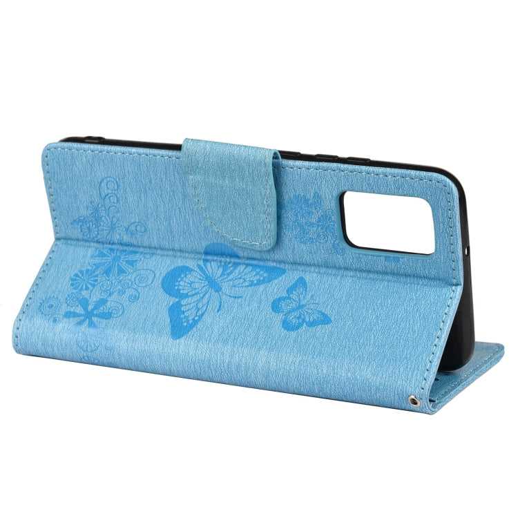 For Xiaomi Redmi Note 11 5G Butterfly Embossed Horizontal Flip Leather Phone Case with Card Slot & Holder(Blue) - Xiaomi Cases by buy2fix | Online Shopping UK | buy2fix