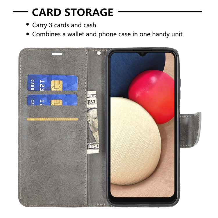 For Samsung Galaxy A03s 166mm Retro Lambskin Leather Phone Case(Grey) by buy2fix