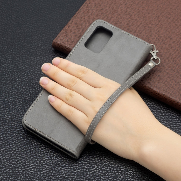 For Samsung Galaxy A03s 166mm Retro Lambskin Leather Phone Case(Grey) by buy2fix