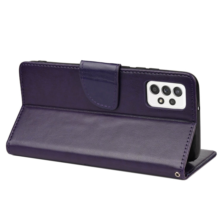 For Samsung Galaxy A33 5G Butterfly Flower Pattern Horizontal Flip Leather Phone Case with Card Slot & Holder(Dark Purple) by buy2fix