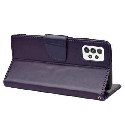For Samsung Galaxy A33 5G Butterfly Flower Pattern Horizontal Flip Leather Phone Case with Card Slot & Holder(Dark Purple) by buy2fix