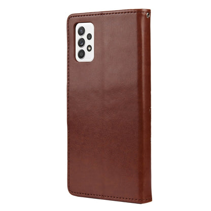 For Samsung Galaxy A33 5G Butterfly Flower Pattern Horizontal Flip Leather Phone Case with Card Slot & Holder(Brown) by buy2fix