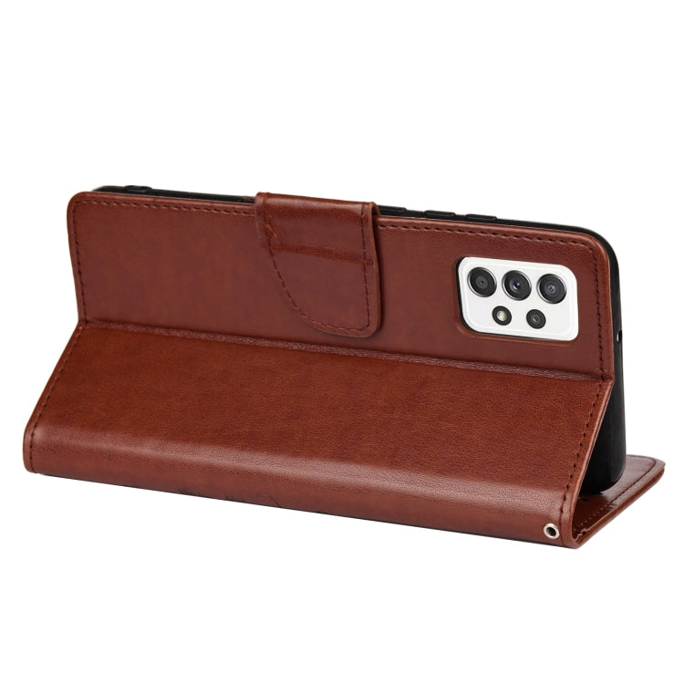 For Samsung Galaxy A33 5G Butterfly Flower Pattern Horizontal Flip Leather Phone Case with Card Slot & Holder(Brown) by buy2fix