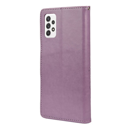 For Samsung Galaxy A33 5G Butterfly Flower Pattern Horizontal Flip Leather Phone Case with Card Slot & Holder(Light Purple) by buy2fix