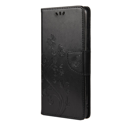 For Samsung Galaxy A53 5G Butterfly Flower Pattern Horizontal Flip Leather Phone Case with Card Slot & Holder(Black) - Galaxy Phone Cases by buy2fix | Online Shopping UK | buy2fix