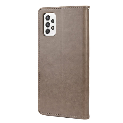 For Samsung Galaxy A53 5G Butterfly Flower Pattern Horizontal Flip Leather Phone Case with Card Slot & Holder(Grey) by buy2fix