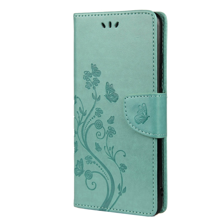 For Xiaomi Redmi Note 11 Pro Butterfly Flower Pattern Horizontal Flip Leather Phone Case with Card Slot & Holder(Green) - Xiaomi Cases by buy2fix | Online Shopping UK | buy2fix