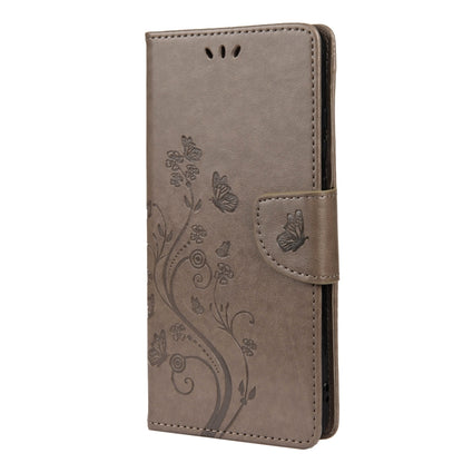 For Xiaomi Redmi Note 11 Pro Butterfly Flower Pattern Horizontal Flip Leather Phone Case with Card Slot & Holder(Grey) - Xiaomi Cases by buy2fix | Online Shopping UK | buy2fix