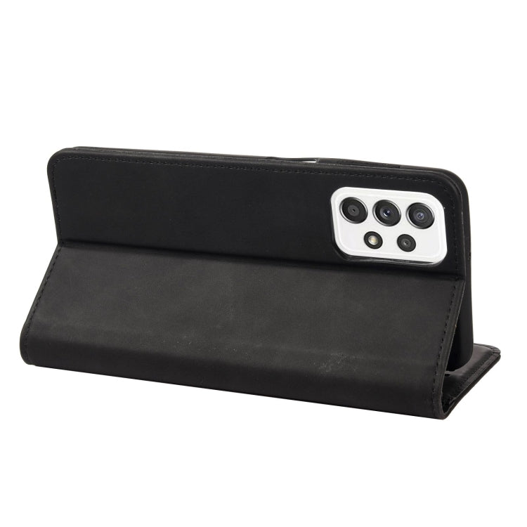 For Samsung Galaxy A33 5G Skin Feel Splicing Leather Phone Case(Black) by buy2fix