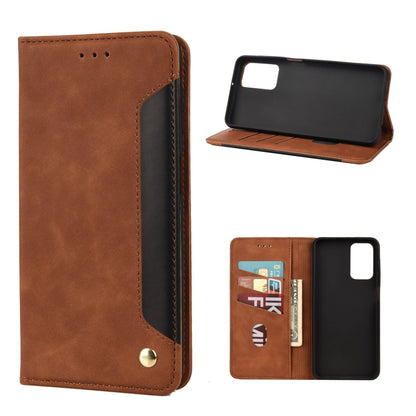 For Xiaomi Redmi Note 11 Skin Feel Splicing Leather Phone Case(Brown) - Xiaomi Cases by buy2fix | Online Shopping UK | buy2fix