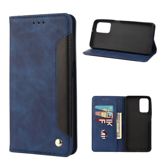 For Xiaomi Redmi Note 11 Skin Feel Splicing Leather Phone Case(Blue) - Xiaomi Cases by buy2fix | Online Shopping UK | buy2fix