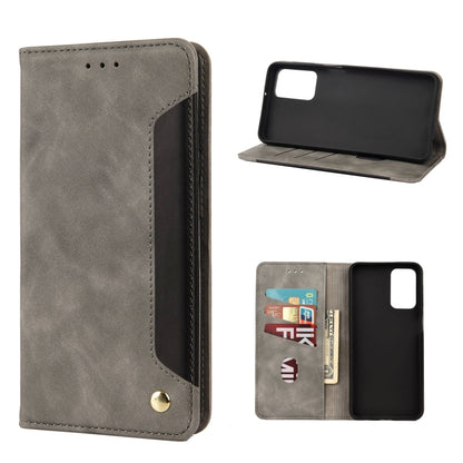 For Xiaomi Redmi Note 11 Skin Feel Splicing Leather Phone Case(Grey) - Xiaomi Cases by buy2fix | Online Shopping UK | buy2fix