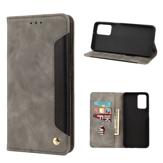 For Xiaomi Redmi Note 11 Skin Feel Splicing Leather Phone Case(Grey) - Xiaomi Cases by buy2fix | Online Shopping UK | buy2fix