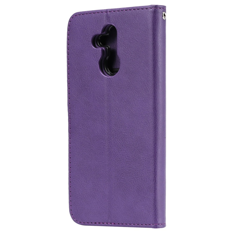 For Huawei Mate 20 Lite Solid Color Horizontal Flip Protective Case with Holder & Card Slots & Wallet & Photo Frame & Lanyard(Purple) - Huawei Cases by buy2fix | Online Shopping UK | buy2fix