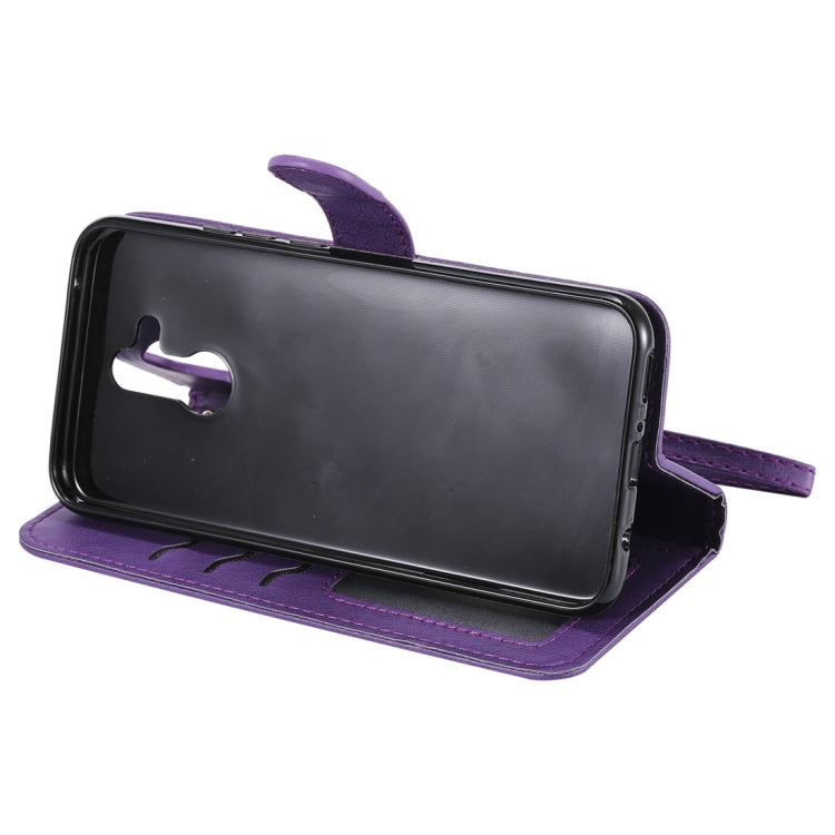 For Huawei Mate 20 Lite Solid Color Horizontal Flip Protective Case with Holder & Card Slots & Wallet & Photo Frame & Lanyard(Purple) - Huawei Cases by buy2fix | Online Shopping UK | buy2fix