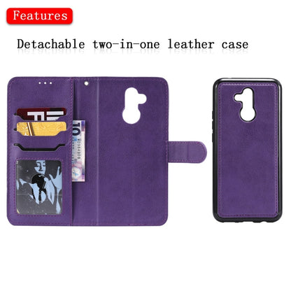 For Huawei Mate 20 Lite Solid Color Horizontal Flip Protective Case with Holder & Card Slots & Wallet & Photo Frame & Lanyard(Purple) - Huawei Cases by buy2fix | Online Shopping UK | buy2fix