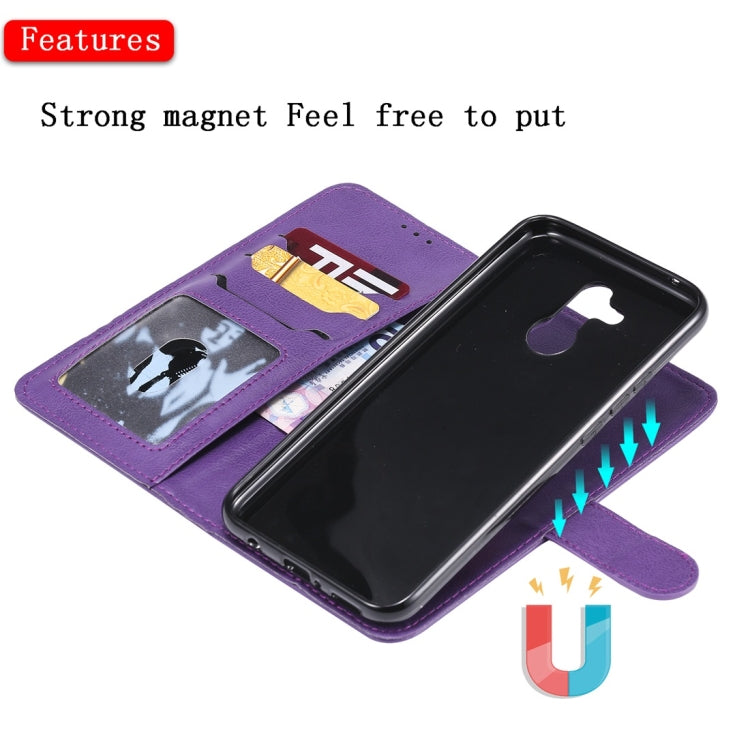 For Huawei Mate 20 Lite Solid Color Horizontal Flip Protective Case with Holder & Card Slots & Wallet & Photo Frame & Lanyard(Purple) - Huawei Cases by buy2fix | Online Shopping UK | buy2fix