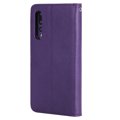For Huawei P20 Pro Solid Color Horizontal Flip Protective Case with Holder & Card Slots & Wallet & Photo Frame & Lanyard(Purple) - Huawei Cases by buy2fix | Online Shopping UK | buy2fix
