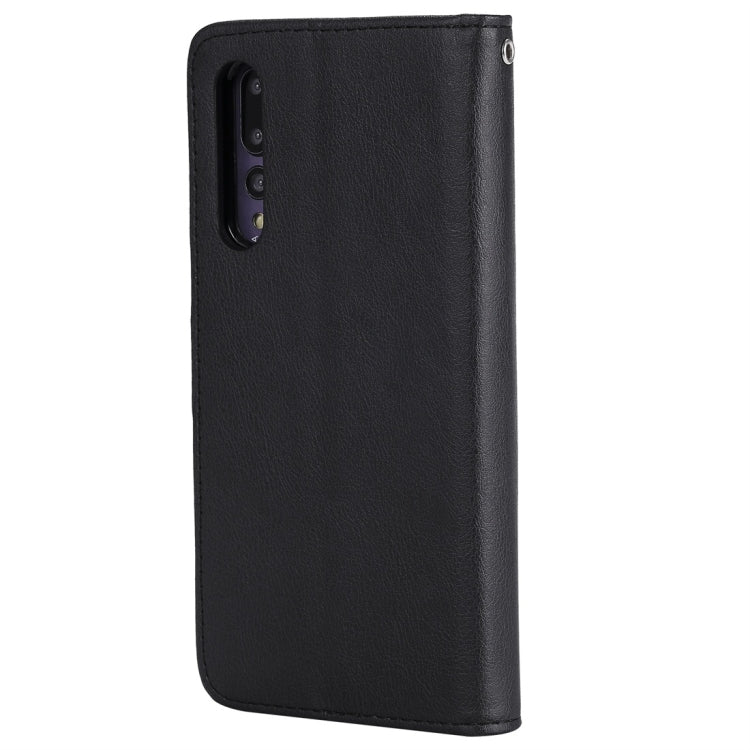 For Huawei P20 Pro Solid Color Horizontal Flip Protective Case with Holder & Card Slots & Wallet & Photo Frame & Lanyard(Black) - Huawei Cases by buy2fix | Online Shopping UK | buy2fix