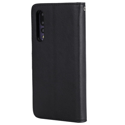 For Huawei P20 Pro Solid Color Horizontal Flip Protective Case with Holder & Card Slots & Wallet & Photo Frame & Lanyard(Black) - Huawei Cases by buy2fix | Online Shopping UK | buy2fix
