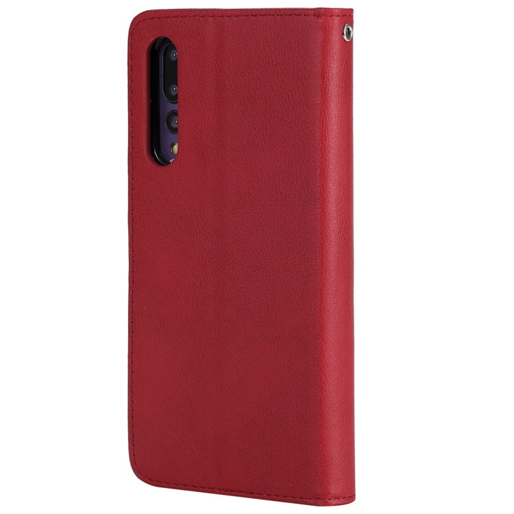 For Huawei P20 Pro Solid Color Horizontal Flip Protective Case with Holder & Card Slots & Wallet & Photo Frame & Lanyard(Red) - Huawei Cases by buy2fix | Online Shopping UK | buy2fix