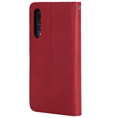 For Huawei P20 Pro Solid Color Horizontal Flip Protective Case with Holder & Card Slots & Wallet & Photo Frame & Lanyard(Red) - Huawei Cases by buy2fix | Online Shopping UK | buy2fix