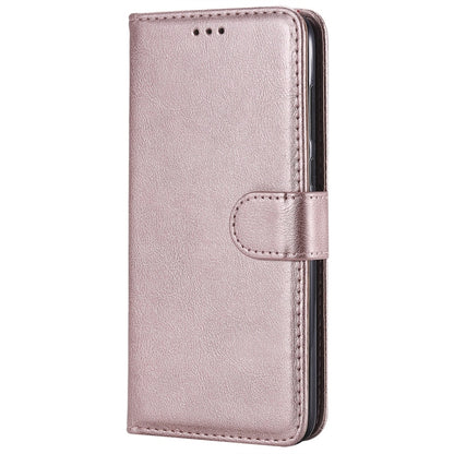 For Huawei P Smart / Enjoy 7s Solid Color Horizontal Flip Protective Case with Holder & Card Slots & Wallet & Photo Frame & Lanyard(Rose Gold) - Huawei Cases by buy2fix | Online Shopping UK | buy2fix