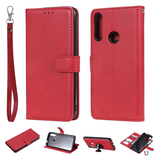 For Huawei P Smart Z / Y9 Prime (2019) Solid Color Horizontal Flip Protective Case with Holder & Card Slots & Wallet & Photo Frame & Lanyard(Red) - Huawei Cases by buy2fix | Online Shopping UK | buy2fix