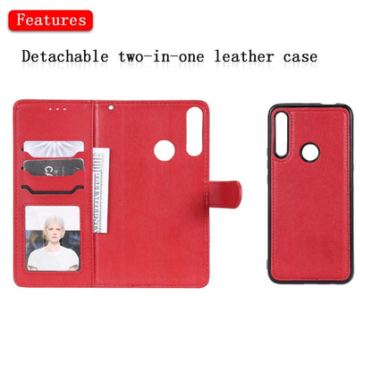For Huawei P Smart Z / Y9 Prime (2019) Solid Color Horizontal Flip Protective Case with Holder & Card Slots & Wallet & Photo Frame & Lanyard(Red) - Huawei Cases by buy2fix | Online Shopping UK | buy2fix
