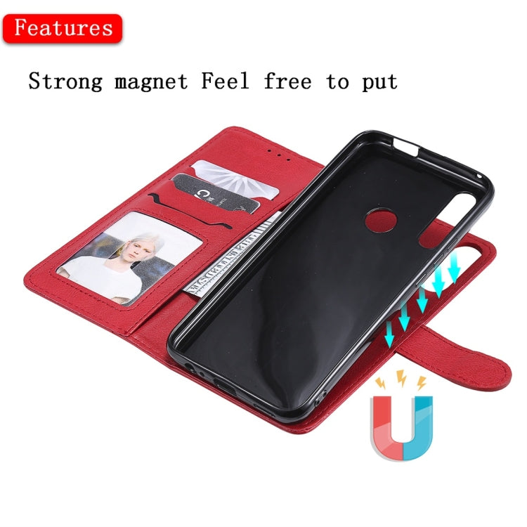 For Huawei P Smart Z / Y9 Prime (2019) Solid Color Horizontal Flip Protective Case with Holder & Card Slots & Wallet & Photo Frame & Lanyard(Red) - Huawei Cases by buy2fix | Online Shopping UK | buy2fix