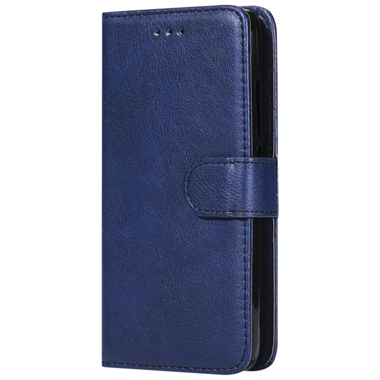For Huawei Y6 Pro / Enjoy 5 Solid Color Horizontal Flip Protective Case with Holder & Card Slots & Wallet & Photo Frame & Lanyard(Blue) - Huawei Cases by buy2fix | Online Shopping UK | buy2fix