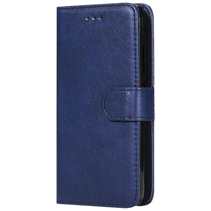 For Huawei Y6 Pro / Enjoy 5 Solid Color Horizontal Flip Protective Case with Holder & Card Slots & Wallet & Photo Frame & Lanyard(Blue) - Huawei Cases by buy2fix | Online Shopping UK | buy2fix