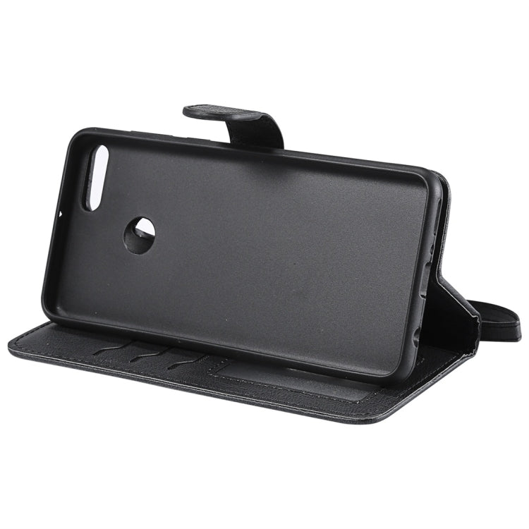For Huawei Y9 (2018) Solid Color Horizontal Flip Protective Case with Holder & Card Slots & Wallet & Photo Frame & Lanyard(Black) - Huawei Cases by buy2fix | Online Shopping UK | buy2fix
