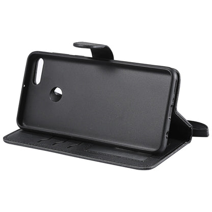 For Huawei Y9 (2018) Solid Color Horizontal Flip Protective Case with Holder & Card Slots & Wallet & Photo Frame & Lanyard(Black) - Huawei Cases by buy2fix | Online Shopping UK | buy2fix