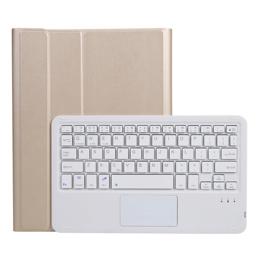A07B-A Lambskin Texture Square Keycap Bluetooth Keyboard Leather Case with Touch Control For iPad 9.7 2018 & 2017 / Pro 9.7 inch / Air 2(Gold) - Universal by buy2fix | Online Shopping UK | buy2fix